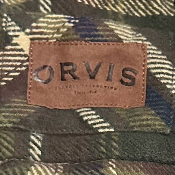 ORVIS Men’s Size XL Green Plaid Button-Up Heavy Duty Shacket 100% Cotton EUC - Picture 2 of 6